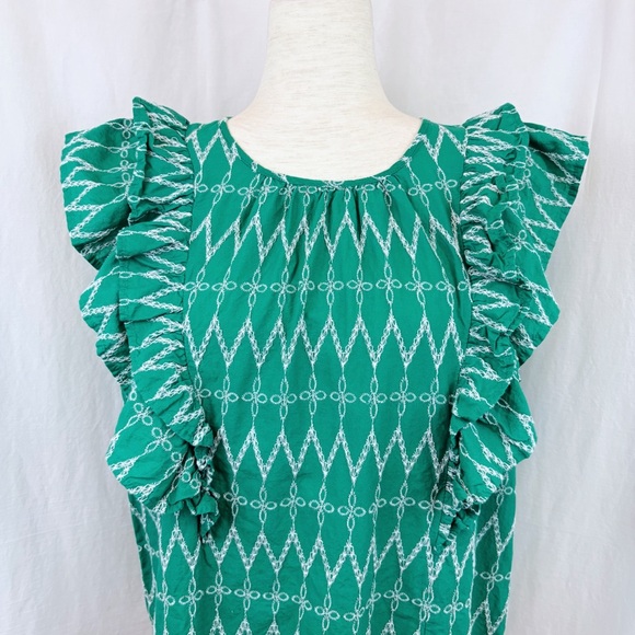 NEW Universal Thread Green Ruffle Top - Picture 2 of 4